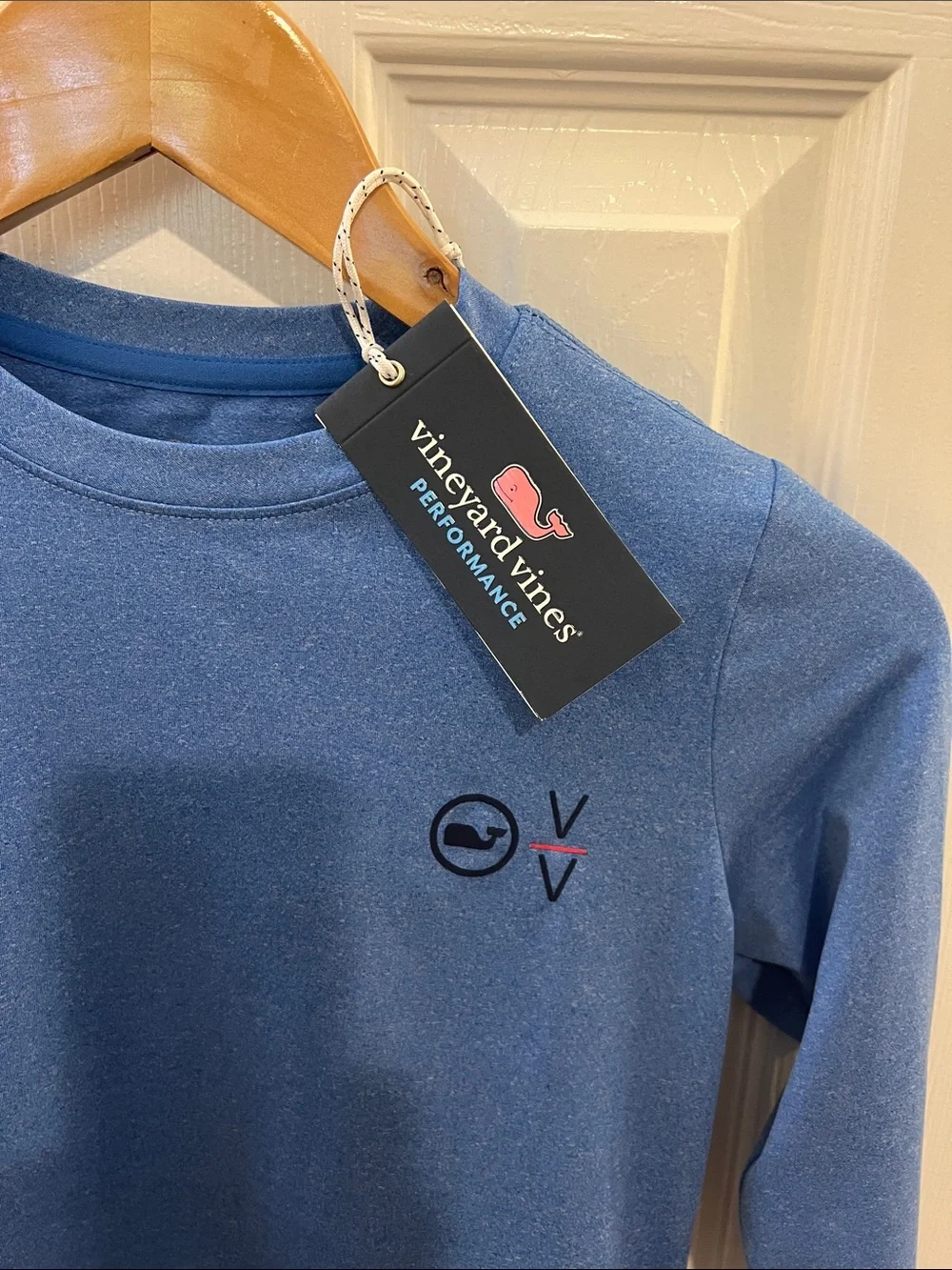 Vineyard Vines Kids Long Sleeve Performance Tee - Light Blue